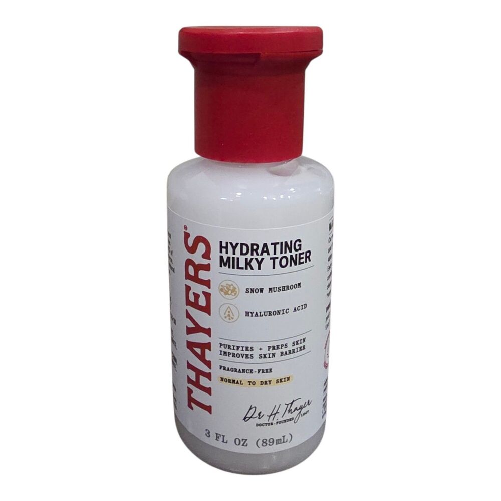 Thayers Hydrating Milky Toner 3 oz Snow Mushroom Hyaluronic Acid Travel Size NEW